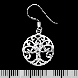 (ehs-041) Сережка-гачок Дерево Життя (срібло, 925 проба) (ehs-041) Сережка-гачок Дерево Життя (срібло, 925 проба)