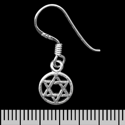 (ehs-050) Сережка-гачок Зірка Давида (срібло, 925 проба)
