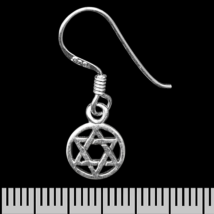 Сережка-гачок Зірка Давида (срібло, 925 проба) (ehs-050) Сережка-гачок Зірка Давида (срібло, 925 проба) (ehs-050)