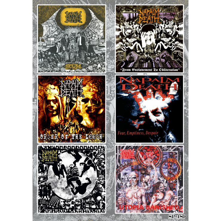 Стикерпак Napalm Death (album covers) SP-189 Стикерпак Napalm Death (album covers) SP-189