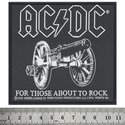 Нашивка тканая AC/DC - FOR THOSE ABOUT TO ROCK (ofp-173)
