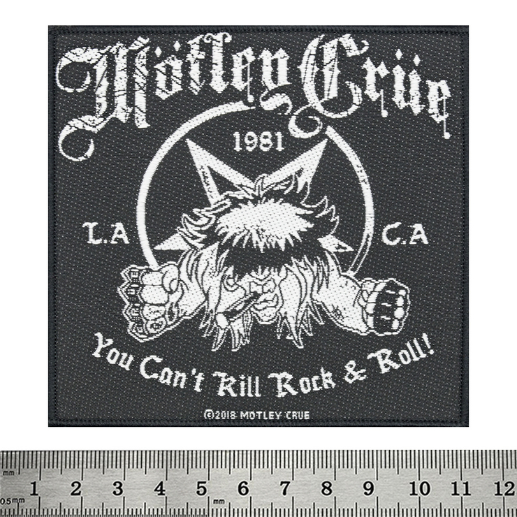 Нашивка тканая MOTLEY CRUE - YOU CAN'T KILL ROCK N ROLL (ofp-205) Нашивка тканая MOTLEY CRUE - YOU CAN'T KILL ROCK N ROLL (ofp-205)