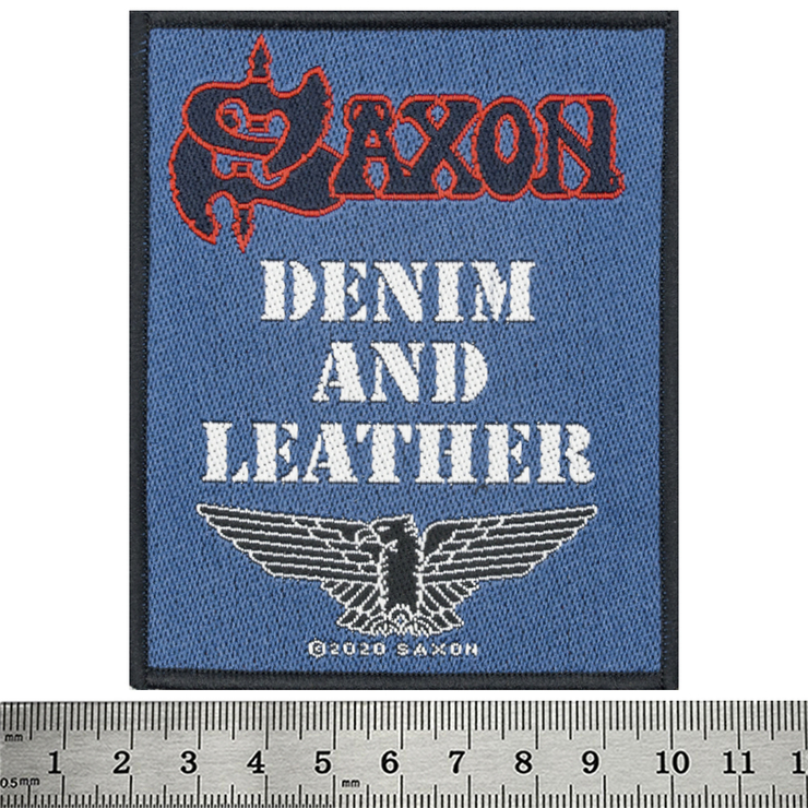 Нашивка тканая SAXON - DENIM & LEATHER (ofp-218) Нашивка тканая SAXON - DENIM & LEATHER (ofp-218)