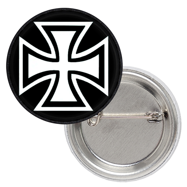 Значок Железный крест белый на черном фоне Значок Железный крест белый на черном фоне