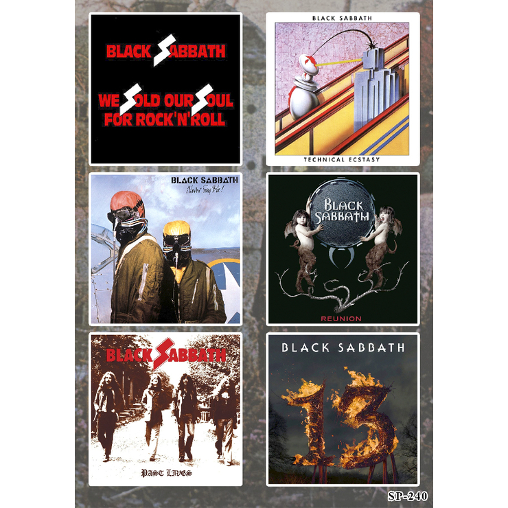 Стікерпак Black Sabbath (album covers 1976-2013) SP-240 Стікерпак Black Sabbath (album covers 1976-2013) SP-240