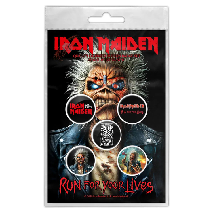 Подарочный набор значков IRON MAIDEN - RUN FOR YOUR LIVES (iol-080)