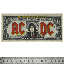 Нашивка тканая AC/DC - BANK NOTE (ofp-346)