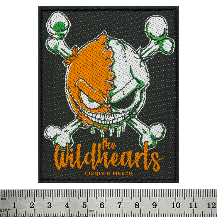 Нашивка ткана THE WILDHEARTS - GREEN SKULL (ofp-369)