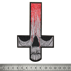 Нашивка Перевернутый крест (череп)