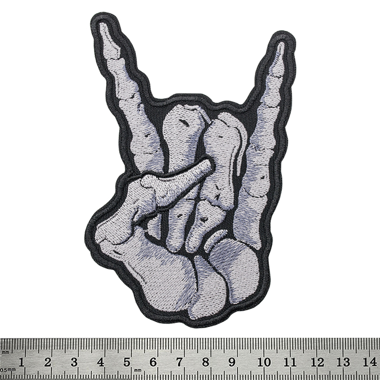 Нашивка Skeleton Sign of the Horns (коза) Нашивка Skeleton Sign of the Horns (коза)