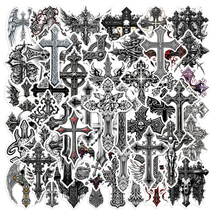 Набір стікерів Gothic Crosses (stk-107), 52 шт. Набір стікерів Gothic Crosses (stk-107), 52 шт.