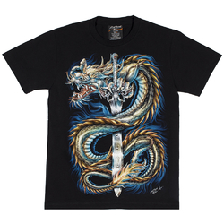 Футболка Дракон с мечом (3D, светится в темноте)