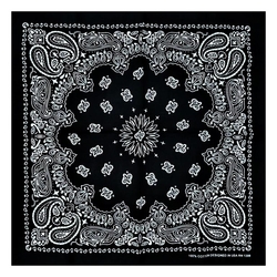 Бандана Огірки подвійні білі на чорному тлі