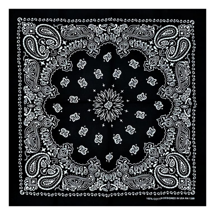 Бандана Огірки подвійні білі на чорному тлі Бандана Огірки подвійні білі на чорному тлі