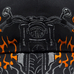 Бейсболка вишита Motorcycle (black and orange flame)