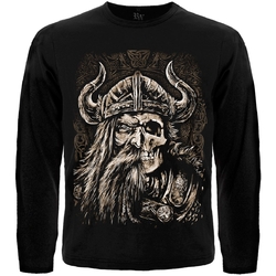 Футболка с длинным рукавом Viking (наполовину лицо, наполовину череп)