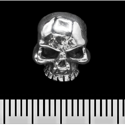 (st-016) Сережка-гвоздик Череп 2 (срібло, 925 проба) (st-016)