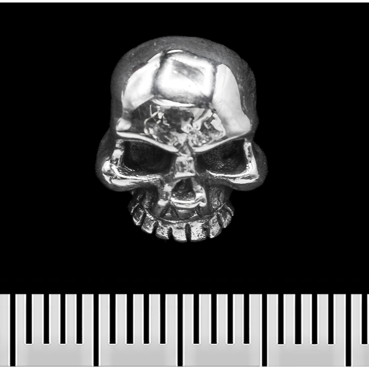 Сережка-гвоздик Череп 2 (срібло, 925 проба) (st-016)