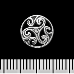 (st-018) Сережка-гвоздик Триксель в колі (срібло, 925 проба) (st-018)