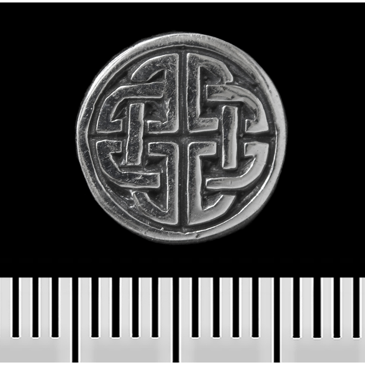 Серьга-гвоздик Кельтское плетение (круглая) (серебро, 925 проба) (st-021)