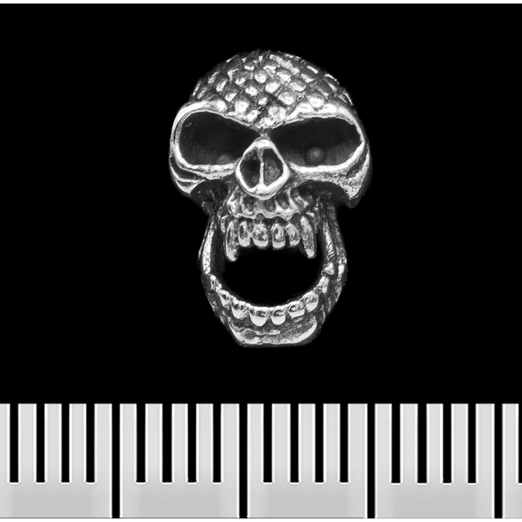 Сережка-гвоздик Череп 3 (срібло, 925 проба) (st-024)