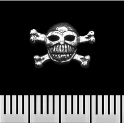 Серьга-гвоздик Пиратский череп 2 (серебро, 925 проба) (st-025)
