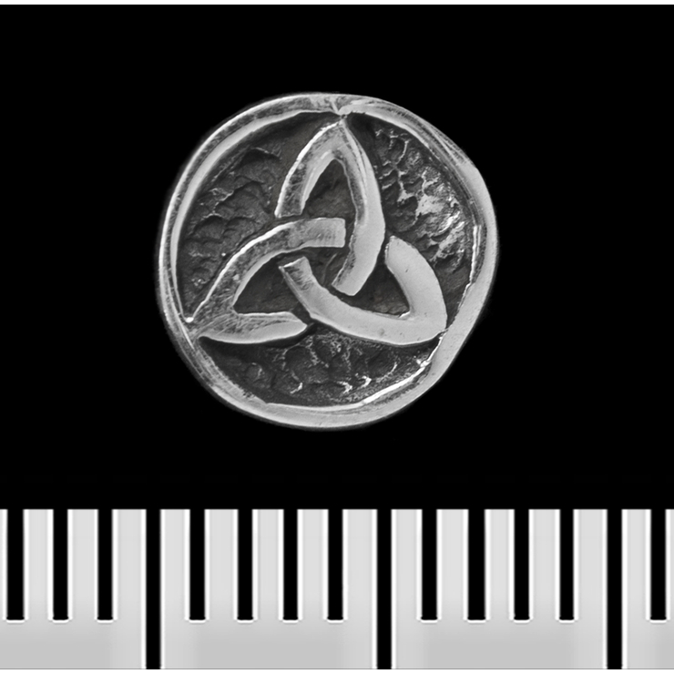 Сережка-гвоздик Трикветр в колі (срібло, 925 проба) (st-031)