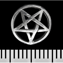 Серьга-гвоздик Пентаграмма в круге (серебро, 925 проба) (st-032)