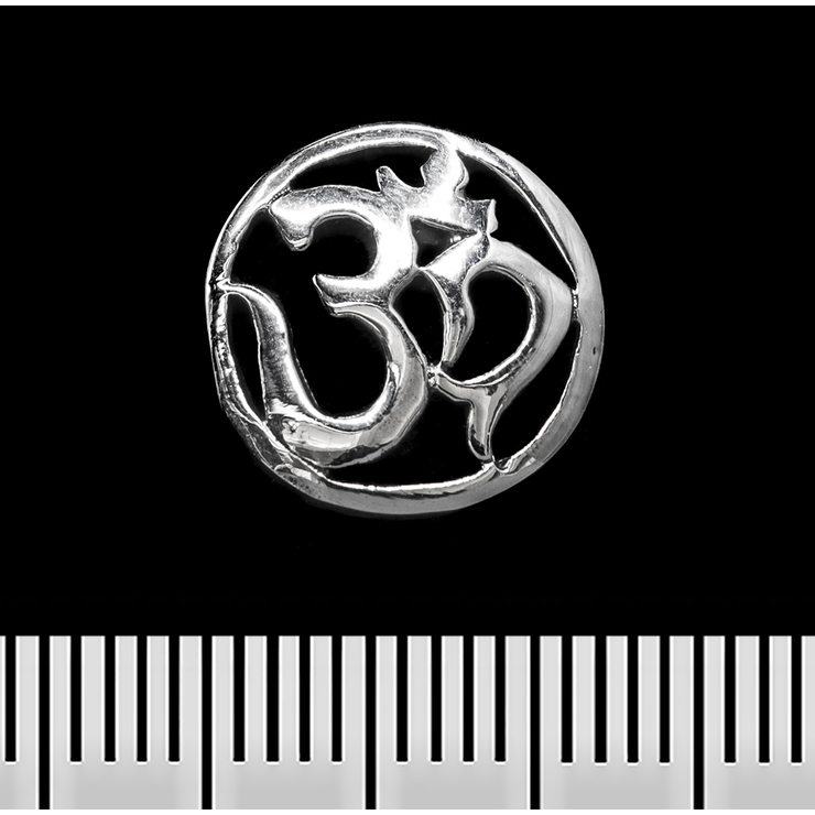 Серьга-гвоздик Аум (Ом) (серебро, 925 проба) (st-033)