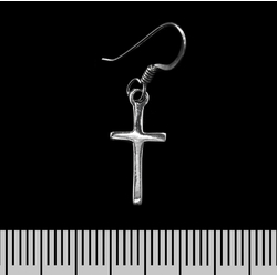 Серьга-крючок Крест (серебро, 925 проба)