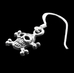 Сережка-гачок Піратський череп (срібло, 925 проба)