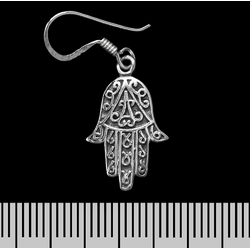 Серьга-крючок Хамса (рука бога) (серебро, 925 проба)