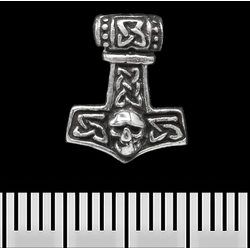 Серьга-гвоздик Молот Тора (череп) (серебро, 925 проба) (st-034)