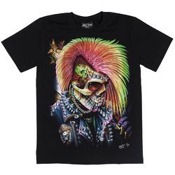 Футболка Скелет в косухе с битой (3D, светится в темноте)