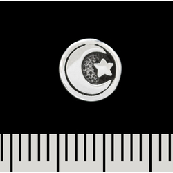 Серьга-гвоздик Полумесяц и звезда (серебро, 925 проба) (st-035)