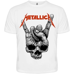 Футболка Metallica (Skull Sign of the Horns) (белая футболка)