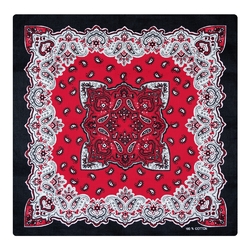 Бандана Турецький візерунок біло-червоний на чорному тлі