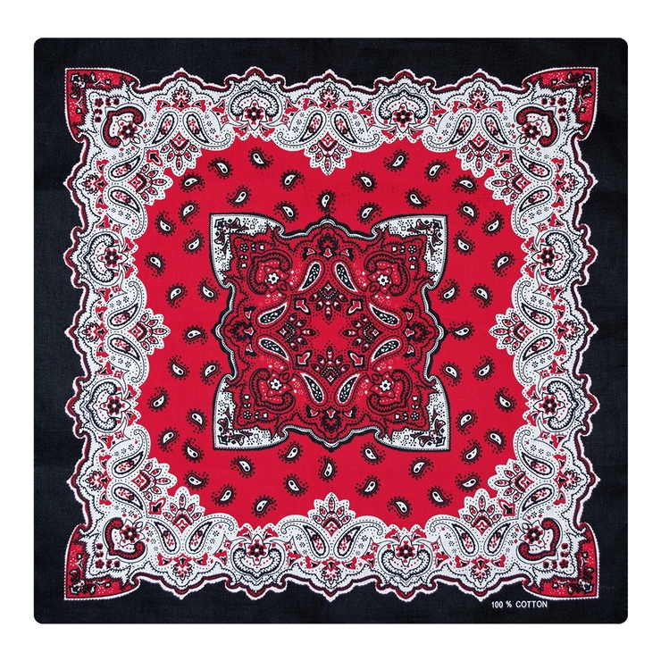 Бандана Турецький візерунок біло-червоний на чорному тлі Бандана Турецький візерунок біло-червоний на чорному тлі