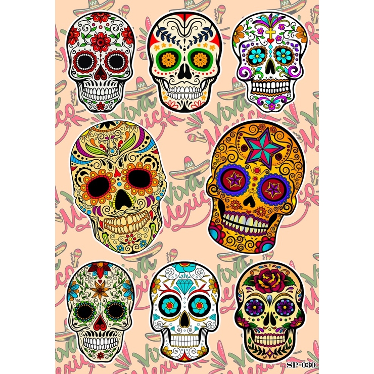 Стікерпак Mexican style Calavera skulls SP-030 Стікерпак Mexican style Calavera skulls SP-030