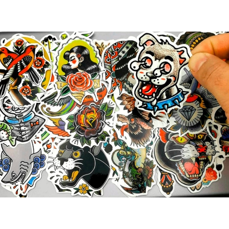 Набір стікерів Old School Tattoo (stk-014) (50 шт.)