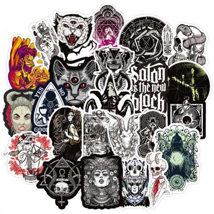 Набір стікерів Satanic (stk-021) (50 шт.) Набір стікерів Satanic (stk-021) (50 шт.)