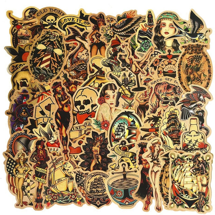 Набор стикеров Old School Tattoo-2 (stk-024) (50 шт.) Набор стикеров Old School Tattoo-2 (stk-024) (50 шт.)