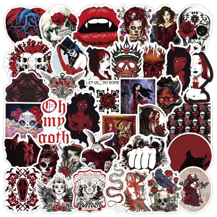 Набір стікерів Gothic Girls (stk-025) (50 шт.)