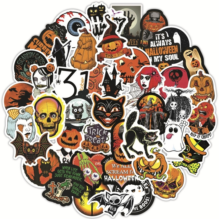 Набір стікерів Halloween (stk-028) (50 шт.)