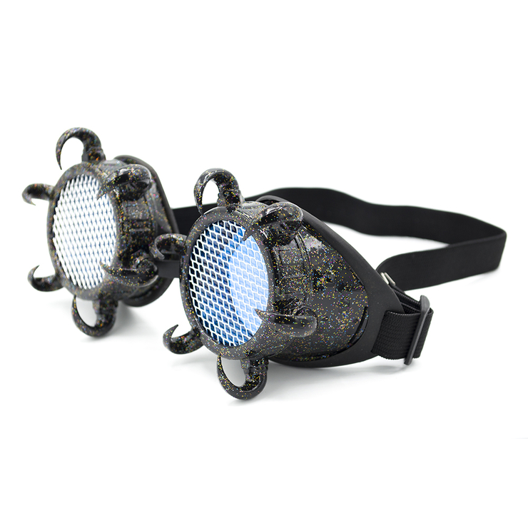 Очки Стимпанк цвет черный с блестками, когти (SPG-006) Очки Стимпанк цвет черный с блестками, когти (SPG-006)