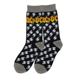 Шкарпетки довгі AC/DC помаранчеве лого, біла блискавка (чорні) р.36-45 (th)