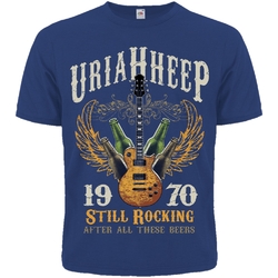 Футболка Uriah Heep "Still Rocking After All These Beers" (синяя футболка)