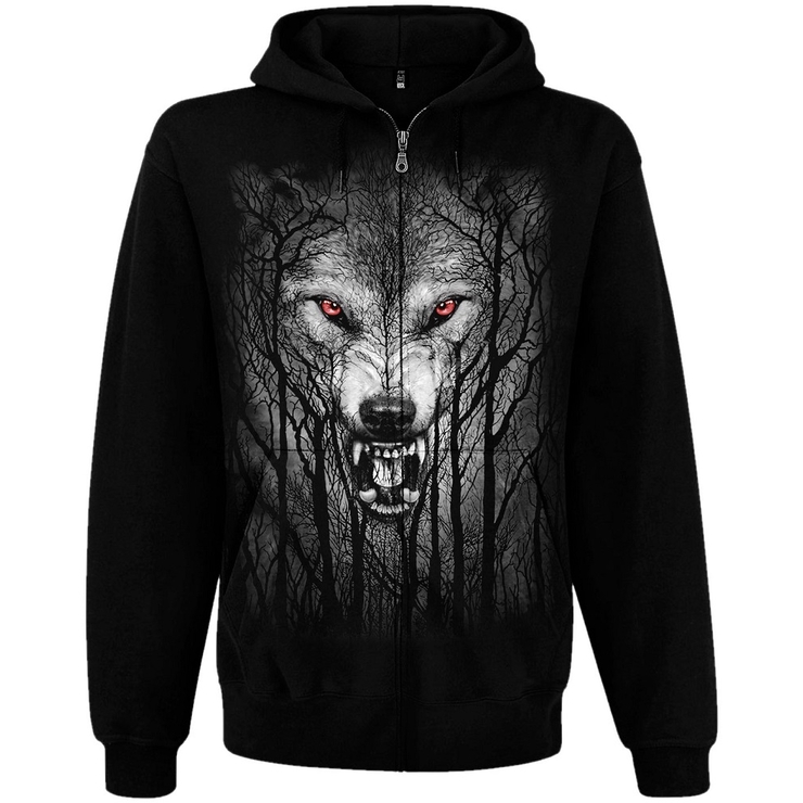 Худі Вовк з червоними очима, на блискавці Худі Вовк з червоними очима, на блискавці