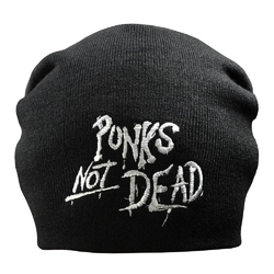 Шапка с вышивкой Punk’s Not Dead черная