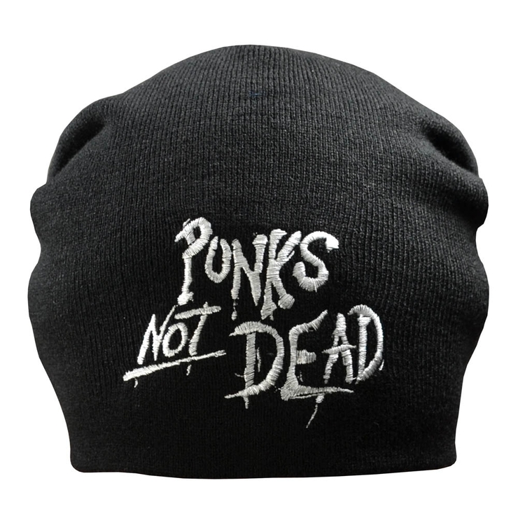 Шапка с вышивкой Punk’s Not Dead черная